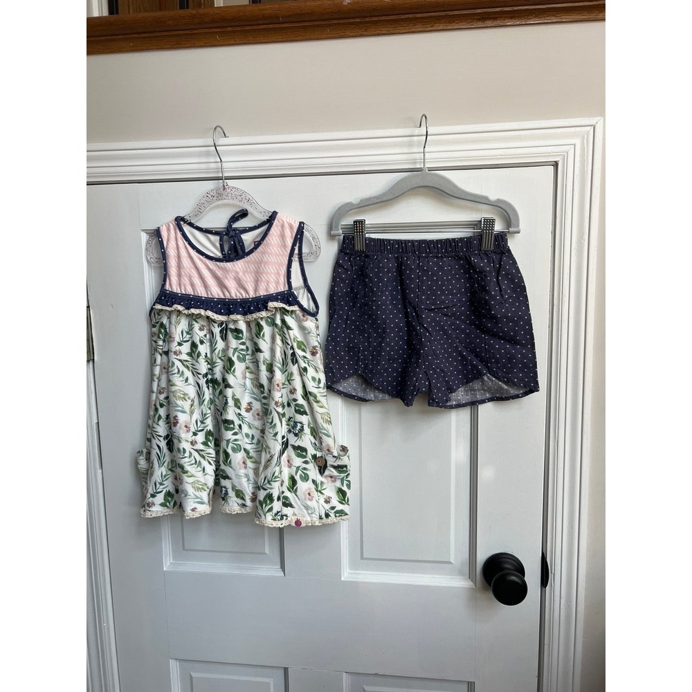 Checky‎ Plum tunic and shorts floral set size 6